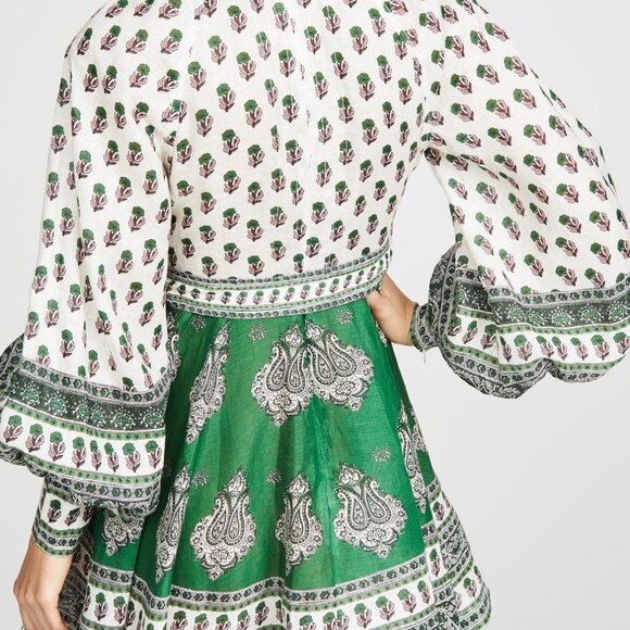 Zimmermann Green Embroidery Mini Dress - Picture 3 of 9